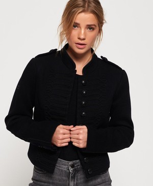 Superdry Cropped Duchess Wool Női Kabát Fekete | NOUKX6742